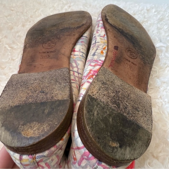 CHANEL Watercolor Plaid Canvas Logo Ballet Flats 38.5 - Picture 16 of 16